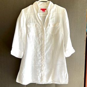 Linen 3/4 Sleeve Button Down Shirt